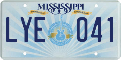 MS license plate LYE041