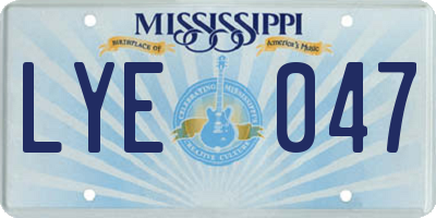 MS license plate LYE047