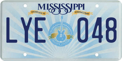 MS license plate LYE048
