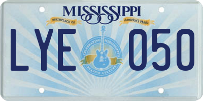 MS license plate LYE050
