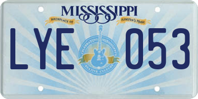 MS license plate LYE053