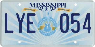 MS license plate LYE054