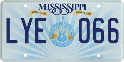 MS license plate LYE066