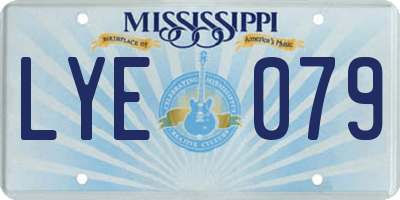 MS license plate LYE079