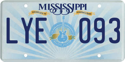 MS license plate LYE093