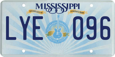 MS license plate LYE096