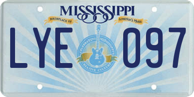 MS license plate LYE097