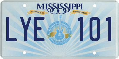 MS license plate LYE101