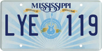 MS license plate LYE119