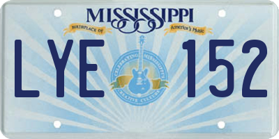 MS license plate LYE152