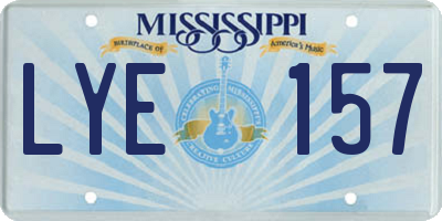 MS license plate LYE157