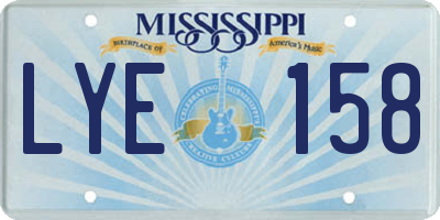 MS license plate LYE158