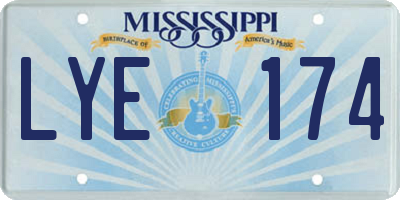 MS license plate LYE174