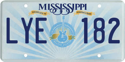 MS license plate LYE182