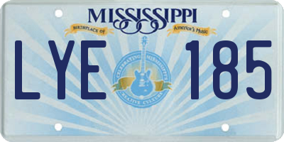 MS license plate LYE185