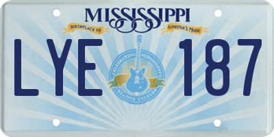 MS license plate LYE187