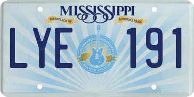 MS license plate LYE191