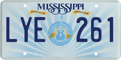 MS license plate LYE261