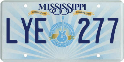 MS license plate LYE277