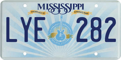 MS license plate LYE282