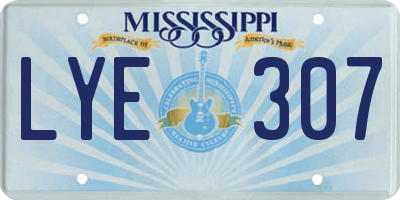 MS license plate LYE307
