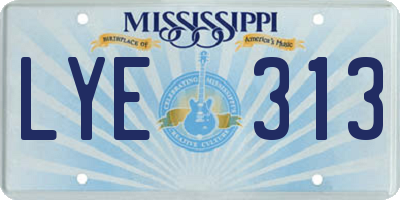 MS license plate LYE313