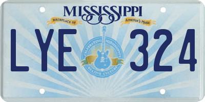 MS license plate LYE324