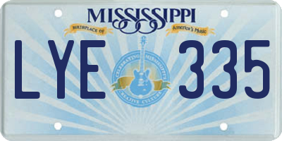 MS license plate LYE335