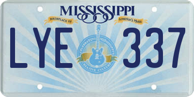 MS license plate LYE337