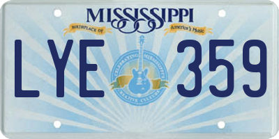 MS license plate LYE359
