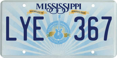MS license plate LYE367