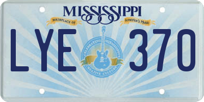 MS license plate LYE370