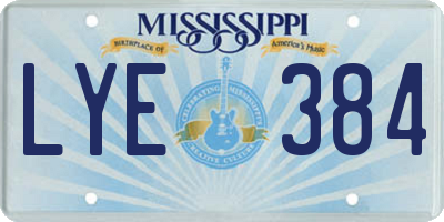 MS license plate LYE384