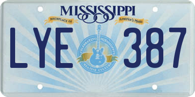 MS license plate LYE387