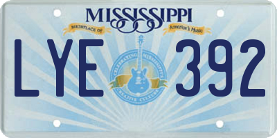 MS license plate LYE392
