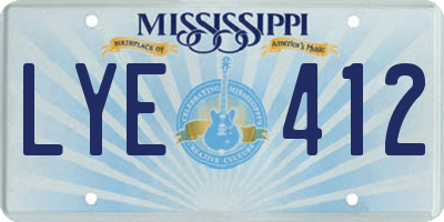 MS license plate LYE412