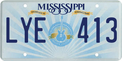 MS license plate LYE413