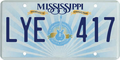 MS license plate LYE417