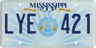 MS license plate LYE421