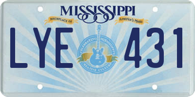 MS license plate LYE431