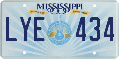 MS license plate LYE434