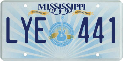 MS license plate LYE441