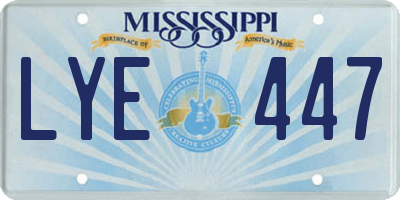 MS license plate LYE447