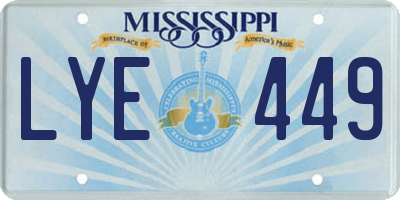MS license plate LYE449