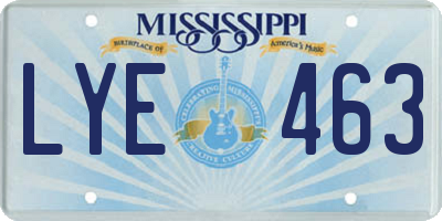 MS license plate LYE463