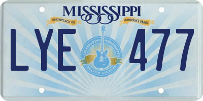 MS license plate LYE477
