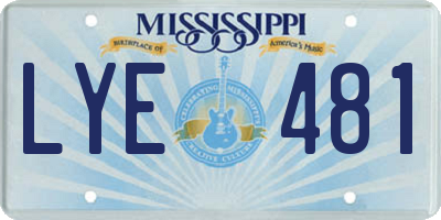 MS license plate LYE481