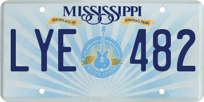 MS license plate LYE482