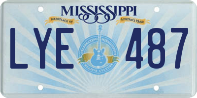 MS license plate LYE487