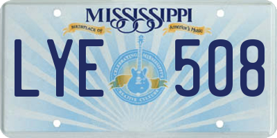 MS license plate LYE508
